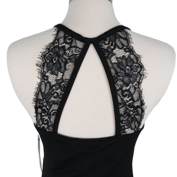 LULU'S Women's Black Fitted Bodycon Mini Dress with Open Lace Back M NWT - Picture 5 of 10